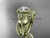 14kt yellow gold celtic trinity knot engagement set, wedding ring with a "Forever One" Moissanite center stone CT789S