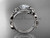 14kt white gold diamond unique flower, leaf and vine engagement set with a "Forever One" Moissanite center stone ADLR211S