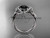 14kt white gold diamond unique engagement ring, bow ring, wedding ring with a Black Diamond center stone ADER155