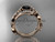 14kt rose gold diamond celtic trinity knot wedding ring, engagement set with a Black Diamond center stone CT7211S