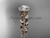 14k rose gold diamond leaf and vine wedding ring, engagement ring with a "Forever One" Moissanite center stone ADLR118