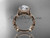 14k rose gold diamond leaf and vine wedding ring, engagement ring with a "Forever One" Moissanite center stone ADLR118