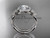 platinum diamond floral wedding ring, engagement set with a "Forever One" Moissanite center stone ADLR127S