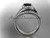 14k white gold diamond leaf and vine wedding ring, engagement set with a Black Diamond center stone ADLR317S