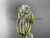 14kt yellow gold diamond celtic trinity knot wedding ring, engagement set with a "Forever One" Moissanite center stone CT7155S