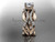 14kt rose gold diamond leaf and vine wedding set, engagement set with a "Forever One" Moissanite center stone ADLR264S