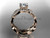 14kt rose gold diamond leaf and vine wedding set, engagement set with a "Forever One" Moissanite center stone ADLR264S