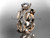 14kt rose gold diamond leaf and vine wedding set, engagement set with a "Forever One" Moissanite center stone ADLR264S