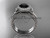 14kt white gold diamond unique engagement set, wedding ring with a Black Diamond center stone ADER157S