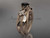 14kt rose gold diamond floral, leaf and vine wedding ring, engagement ring with a Black Diamond center stone ADLR253