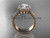 14kt rose gold diamond floral wedding set, engagement ring ADLR101S