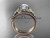 14k rose gold unique engagement set, wedding ring with a "Forever One" Moissanite center stone ADLR387S
