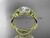 14kt yellow gold diamond celtic trinity ring, triquetra ring, Irish engagement ring with a "Forever One" Moissanite center stone CT7374