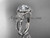 Platinum diamond floral wedding ring, engagement ring with a "Forever One" Moissanite center stone ADLR127