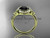 14kt yellow gold diamond celtic trinity knot wedding ring, engagement ring with a Black Diamond center stone CT7201