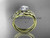 14kt yellow gold diamond floral wedding set, engagement set with a "Forever One" Moissanite center stone ADLR125S