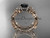 14kt rose gold celtic trinity knot engagement set, wedding ring with a Black Diamond center stone CT759S