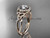 Celtic Wedding Ring, 14kt Rose Gold Halo Diamond Engagement Ring CT7127