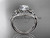 Unique 14kt white gold diamond leaf and vine wedding ring, engagement ring ADLR244