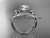 Unique 14kt white gold diamond leaf and vine wedding ring, engagement ring ADLR244