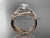 Unique 14kt rose gold diamond leaf and vine wedding set, engagement set ADLR222S