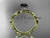 14k yellow gold diamond vine and leaf wedding ring with a Black Diamond center stone ADLR178