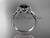 platinum diamond unique engagement ring, wedding ring with a Black Diamond center stone ADER154