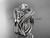 14kt white gold diamond celtic trinity knot wedding ring, engagement ring with a "Forever One" Moissanite center stone and double matching band CT7320S