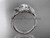 Exquisite Halo Diamond Engagement Ring, 14kt White Gold Leaf Wedding Ring ADLR65