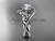 platinum diamond celtic trinity knot wedding ring, engagement ring with a "Forever One" Moissanite center stone CT7320
