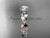 Platinum diamond leaf and vine wedding ring, engagement ring with "Forever One" Moissanite center stone ADLR58