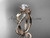 14kt rose gold diamond leaf and vine wedding ring, engagement ring with "Forever One" Moissanite center stone ADLR70