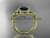 Irish Black Diamond Wedding Ring, Amazing 14kt Yellow Gold Celtic Trinity Knot Engagement Ring CT7131