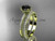 14kt yellow gold diamond unique engagement set, wedding ring with Black Diamond center stone ADER86S