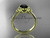 14kt yellow gold celtic trinity knot wedding ring with a Black Diamond center stone CT7154