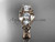 14kt rose gold celtic trinity knot engagement ring , wedding ring with "Forever One" Moissanite center stone CT769