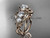 14kt rose gold celtic trinity knot engagement ring , wedding ring with "Forever One" Moissanite center stone CT769