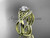 14kt yellow gold celtic trinity knot engagement set, wedding ring with a "Forever One" Moissanite center stone CT790S