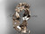 14kt rose gold diamond flower wedding ring, engagement ring, wedding band ADLR191B