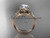 14kt rose gold diamond celtic trinity knot wedding ring, engagement ring CT7240