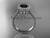 Elegant Black Diamond Engagement Ring, Platinum Vintage Halo Ring ADLR101
