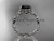 platinum diamond leaf and vine wedding ring, engagement ring with Black Diamond center stone ADLR33