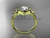 Unique 14k yellow gold diamond leaf and vine, floral diamond engagement ring with a "Forever One" Moissanite center stone ADLR333