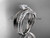 14kt white gold diamond leaf and vine wedding ring, engagement set ADLR78S