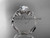 14kt white gold celtic trinity knot wedding ring, engagement ring with a "Forever One" Moissanite center stone CT7251