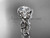Unique Diamond Flower Engagement ring Set, White Gold Wedding Ring Unique Diamond Flower Engagement White Rose Gold ADLR300S