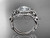Unique Diamond Flower Engagement ring Set, White Gold Wedding Ring Unique Diamond Flower Engagement White Rose Gold ADLR300S