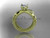 14kt yellow gold diamond leaf and vine wedding ring,engagement ring with a "Forever One" Moissanite center stone ADLR329