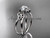 14kt white gold celtic trinity knot wedding ring, engagement ring with a "Forever One" Moissanite center stone CT7130