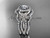 platinum diamond floral wedding ring, engagement ring with a double matching band ADLR127S